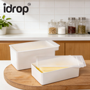 idrop 2 PCS – Butter Storage Box Cutter Portion Container Refrigerator Fresh Keeping Box Food Grade Freezer Cheese Slicer and Cutter Kitchen Organizer Set Set Kotak Simpan Mentega Bekas Pemotong dan Pembahagi Bekas Peti Sejuk Gred Makanan Keju dan Mentega