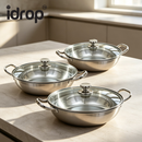 idrop 【26CM - 32CM】Stainless Steel Periuk Sup Keluli Tahan Karat Periuk Steamboat Tebal Sup Cetek Untuk Kegunaan Rumah Sesuai Untuk Dapur Induksi & Gas Soup Pot Thickened Hot Pot Cooking Stock Pot Household Cookware for Induction Cooker & Gas Stove (S)