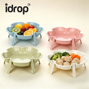 idrop 26CM Plastic Hotpot Ingredient Tray Stackable Vegetable Basket Fruit Plate Kitchen Organizer Random Colour Set Set Dulang Bahan Steamboat Plastik Warna Campur Bakul Sayur Bertingkat Pinggan Buah Peralatan Dapur Warna Rawak (S)