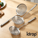 idrop【 14CM - 20CM 】Stainless Steel Skimmer Spoon Long Handle Strainer Food Grade Frying Noodle Dumpling Draining Ladle Kitchen Tool Senduk Penapis Keluli Tahan Karat Pemegang Panjang Gred Makanan Senduk Goreng Mi Ladu Peniris Air Alat Dapur Serbaguna (S)