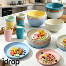 idrop PP Material Set – 20CM Plate + 22.5CM Plate + 15CM Bowl + 10.6CM Cup Student Dorm Fruit Salad Dinnerware Soup Noodle Pinggan Plastik PP 20CM Pinggan + 22.5CM Pinggan + 15CM Mangkuk + 10.6CM Cawan Makan Pelajar Asrama Buah Salad Sup dan Mi (S)