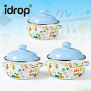 idrop 3 PCS - Enamel Oil Pot with Lid Heat Resistant Vintage Style Large Capacity Container Double Handle Food Grade Oil Storage Basin, Bekas Minyak Enamel Dengan Penutup Tahan Haba Gaya Kapasiti Besar Bekas Bertangkai Dua Penyimpanan Minyak Gred Makanan