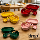 idrop 4 PCS Ceramic Set – Ceramic Double Handle Baking Tray Creative Matte Soup Bowl Small Seasoning Dish Chopsticks Oven Baking Plate Tray Seramik Dulang Pembakar Seramik Pemegang Dua Mangkuk Sup Matte Kreatif Pinggan Perasa Kecil Penyepit Pinggan (S)