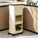 idrop 1 PCS – Large Capacity Kitchen Trash Bin with Sliding Lid 3 Layer Expandable Garbage Bin with Storage Rack Household Waste Container Tong Sampah Dapur Kapasiti Besar Dengan Penutup Gelongsor 3 Tingkat Gaya Bersama Rak Penyimpanan Kegunaan Rumah