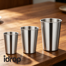idrop【 350ML – 680ML 】304 Stainless Steel Single Layer Cup Large Capacity Juice Drink Unbreakable Camping Portable Dormitory Use Cawan Keluli Tahan Karat 304 Satu Lapisan 350ML–680ML Kapasiti Besar Minuman Jus Tahan Lasak Berkumur Asrama Perkhemahan (S)