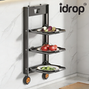idrop 1 PCS - Suction Cup Kitchen Prep Station No Drill Wall Mounted Multi-Layer Dish Rack Foldable Multi-Function Household Storage Organizer, Stesen Penyediaan Dapur Lekap Sedutan Tanpa Tebuk Rak Pinggan Pelbagai Lapisan Penyusun