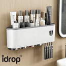 idrop 1 PCS - No Drill Electric Toothbrush Holder Toothbrush and Mouthwash Cup Rack Minimalist Toothbrush and Cup Storage Set, Pemegang Berus Gigi Elektrik Tanpa Tebuk Rak Berus Gigi dan Cawan Kumur Bilik Air Set Penyimpanan Minimalis