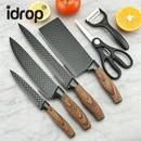 idrop 6 PCS Premium Stainless Steel Kitchen Knife Set Chef Knife Cooking Knife Household Cutlery Set Gift Kitchen Tool Set Pisau Dapur Keluli Tahan Karat Premium 6PCS Pisau Chef Pisau Memasak Set Pisau Rumah Sesuai Dijadikan Hadiah Peralatan Dapur (S)