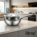 idrop 24CM Deep Belly Single Handle Soup Pot 24CM Double Handle Soup Pot Non Coated Titanium Non Stick Flat Bottom Induction Wok Periuk Sup Perut Dalam 24CM Pemegang Tunggal dan Pemegang Dua Kuali Titanium Tidak Lekat Tanpa Salutan Tapak Rata Sesuai (S)