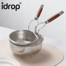 idrop 2 PCS - 304 Stainless Steel Frying Basket Strainer Ladle Deep Fry Basket Noodle Strainer Kitchen Blanching Basket Commercial Oil Filter, Bakul Goreng Keluli Tahan Karat 304 Penapis Mee Senduk Penapis Dapur Bakul Celur Serbaguna Penapis Minyak
