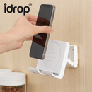 idrop 1 PCS – Bathroom Phone Holder Wall Mounted Toilet Shelf Kitchen Wall Tablet Stand Storage Rack Set Set Pemegang Telefon Bilik Air Rak Dinding Tandas Rak Dinding Dapur Pemegang Tablet Rak Penyimpanan