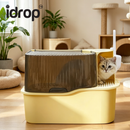 idrop 1 PCS 62CM Fully Enclosed Cat Litter Box Extra Large Deodorizing Cat Toilet with Splash Proof Cover Corridor Style Litter Tray Include Cat Litter Scoop Kotak Kucing Tertutup Penuh 62CM Saiz Besar Anti Percikan Fungsi Nyah Bau Termasuk Penyodok Pasir
