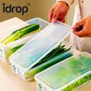 idrop 4 PCS - Antibacterial Food Storage Container Fresh Keeper with Drain for Coriander Ginger Garlic Fridge Storage Food Grade Kitchen Organizer, Bekas Simpan Makanan Antibakteria Daun Bawang dan Bawang Putih Penyimpanan Peti Sejuk Gred Makanan