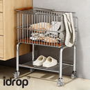 idrop 1 PCS – Double Layer Storage Cart Bathroom Laundry Basket Toilet Organizer Snack Rack Backpack Holder Home Rolling Trolley Set Set Troli Penyimpanan Dua Lapisan Bakul Dobi Bilik Air Rak Tandas Rak Snek Pemegang Beg Sekolah Rumah