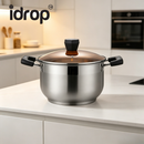 idrop【18CM, 24CM, 28CM】COMBO SET – 304 Stainless Steel Composite Base Cookware Set 18CM Soup Pot 24CM Soup Pot 28CM Hot Pot Durable Kitchen Cooking Set Set Periuk Sup Keluli Tahan Karat 304 Set Tapak Berlapis Periuk Sup dan Periuk Steamboat Dapur (S)