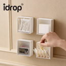 idrop 3 PCS – Wall Mounted Flip Cover Storage Box Cotton Swab and Cotton Pad Organizer Creative Bathroom Storage Solution Set Set Kotak Simpanan Dinding Penutup Flip Penyimpanan Putik Kapas dan Kapas Solek Penyelesaian Kreatif Bilik Air