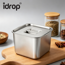 idrop 14CM 304 Stainless Steel Square Sauce Container with Lid Commercial Kitchen Seasoning Box Jam Pot Condiment Holder Storage Set Bekas Sos Segi Empat Keluli Tahan Karat 304 Dengan Penutup Bekas Perasa Dapur Komersial Jem Bekas Penyimpanan (S)