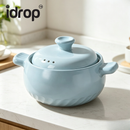 idrop 1 PCS 22CM Ceramic Casserole Pot Light Blue Stylish High Temperature Resistant Stewing Pot Soup Pot Cookware Suitable for Gas Stove & Rice Periuk Seramik 22CM 1PCS Warna Biru Muda Bergaya Tahan Suhu Tinggi Untuk Sup Masakan Rebus & Kukus
