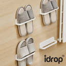 idrop 4 PCS – Wall Mounted Bathroom Slipper Rack No Drilling Shoe Drain Rack Home Bathroom Storage Organizer Set Set Rak Selipar Bilik Air Dinding Tanpa Tebuk Rak Pengering Kasut Penyimpanan Bilik Air Rumah