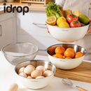 idrop 4 PCS – 316L Stainless Steel Mixing Bowl Vegetable Washing Basin Drain Basket Food Grade Dough Mixing Bowl Salad Bowl Cooking Bowl Mangkuk Pengadun Keluli Tahan Karat 316L Besen Cuci Sayur Bakul Penapis Adunan Doh Gred Makanan Salad dan Memasak