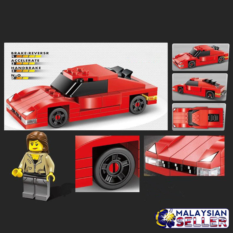 idrop ENLIGHTEN - 76-81 Pcs Fast & Furious Racing Force Car Building Blocks Compatible with Lego