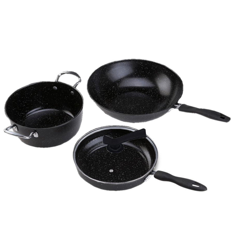 Ovela 4 Piece Stone Quartz Coated Non-Stick Cookware Set