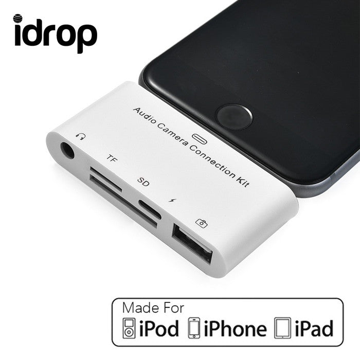 idrop 5 in 1 Lightning Audio Camera Connection Kit for iPhone/iPad/iPod Touch