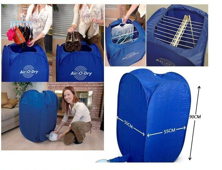 New Air-O-Dry Portable Electric Clothes Dryer Bag Blue