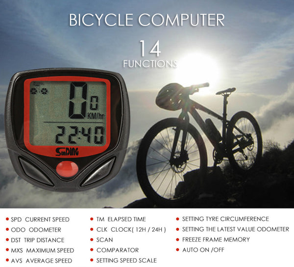 Outdoor Cycling Bike LCD Digital Display Waterproof Odometer Velometer Bicycle Speedometer Stopwatch
