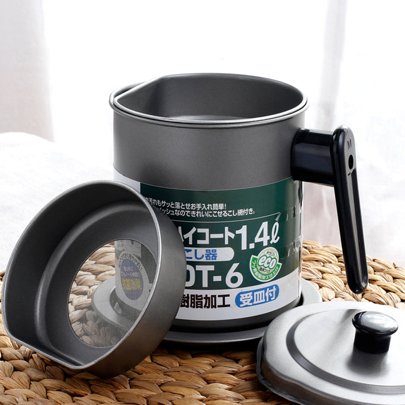 idrop 1.4L Stainless Steel Kitchen Oil Pot Filter Cup