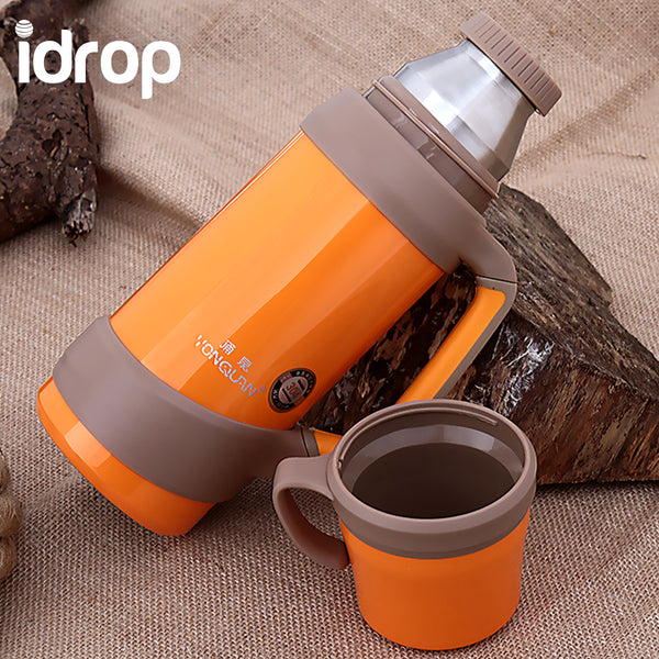 idrop Stainless Steel Insulated Portable Large Capacity Bottle Sports Outdoor Travel Household  [Send by randomly color]