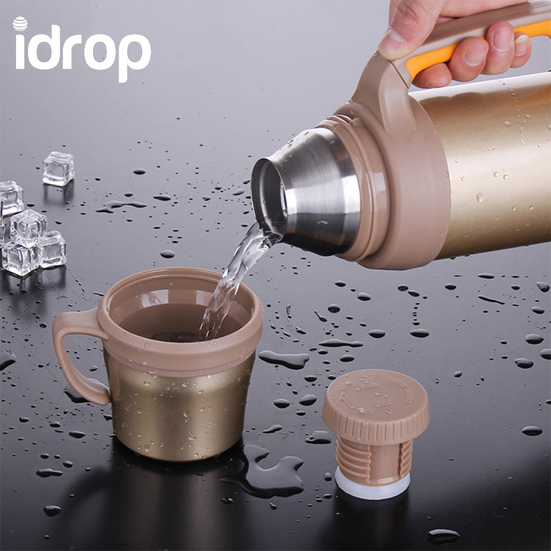 idrop Stainless Steel Insulated Portable Large Capacity Bottle Sports Outdoor Travel Household  [Send by randomly color]