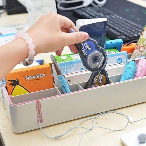 Set of 2 Desk Organiser with Cable Hole