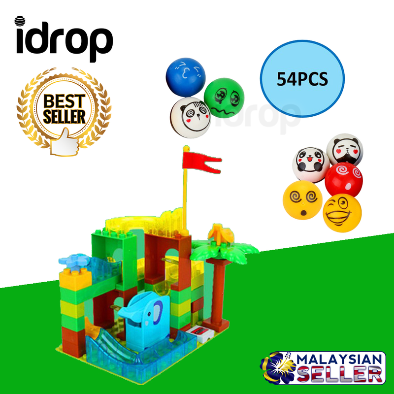 idrop High Quality Colorful Marble Run Building Blocks Construction Puzzle Race Track Jungle & Animal Set Toys for Kids Children