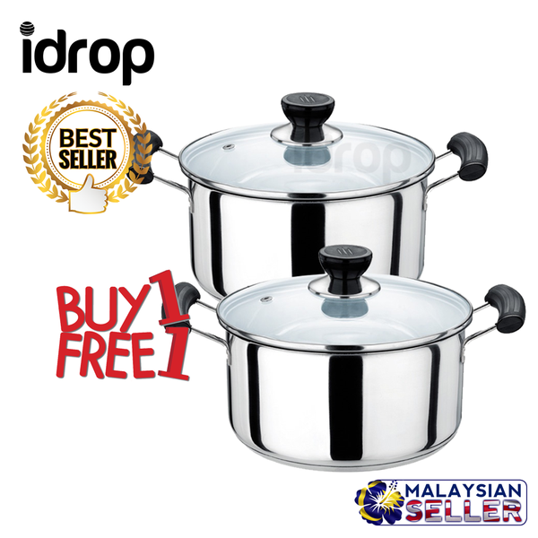 idrop High Quality Kitchenware Multipurpose Stainless Steel Steam Pot 20 cm [BUY 1 FREE 1]