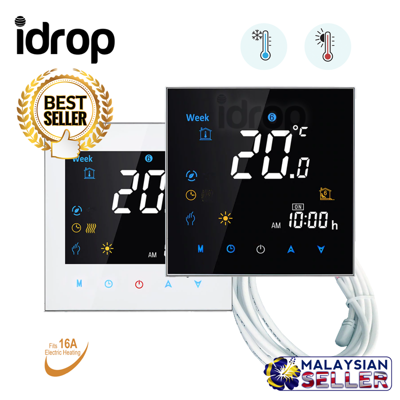 idrop Digital Programmable Color Screen Heating System for Electric Floor (BHT-3000-GB)
