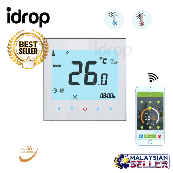 idrop Smart App Remote Control Heating System WiFi Electric Floor Heating Room (BHT-1000-GBLW)