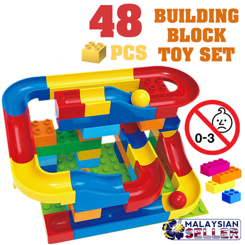 idrop CRAZY HAPPY BALL - 48 Pcs Building Block Miniature Ball Track Toy Set [ H15560001 ]