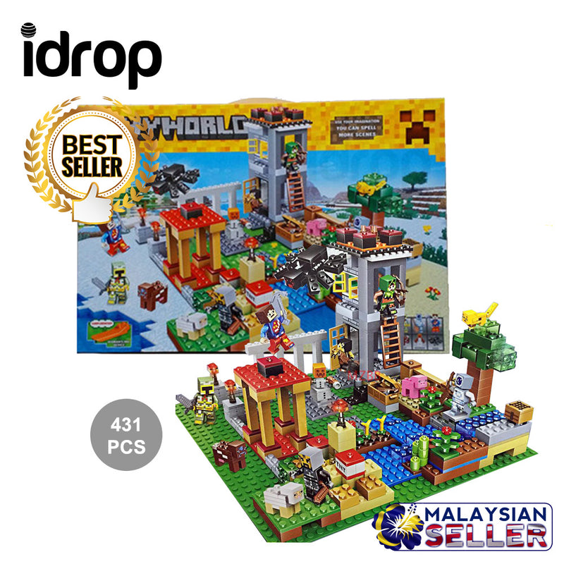 idrop 431 Pcs MyWorld Castle Warfare Colorful Creative Building Block Toy Set For Kids Children