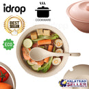 idrop Eco-Friendly Wheat Straw Fibre Stock Soup Pot With Lid And Big Spoon