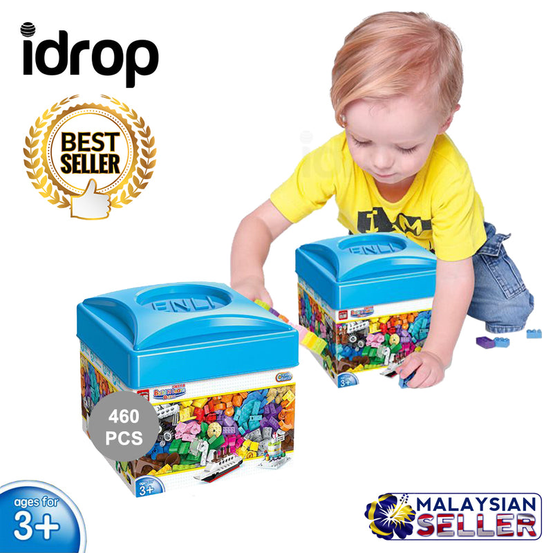 idrop 460 Pcs Colorful Creative Building Block Toy Set With Case For Kids Children