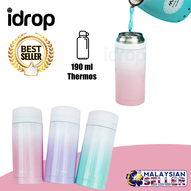 idrop 190ml Trendy Portable Stainless Steel Thermos Flask (Color Randomly Sent)