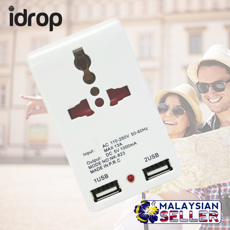idrop USB Universal Travel Adapter NK-823 DC 5V 1000mA