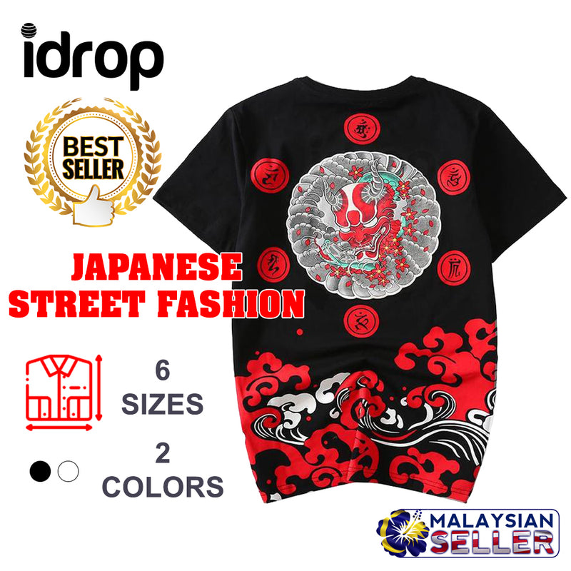idrop TOLLO - Oni Demon Painted-Shirt Japanese Street Fashion