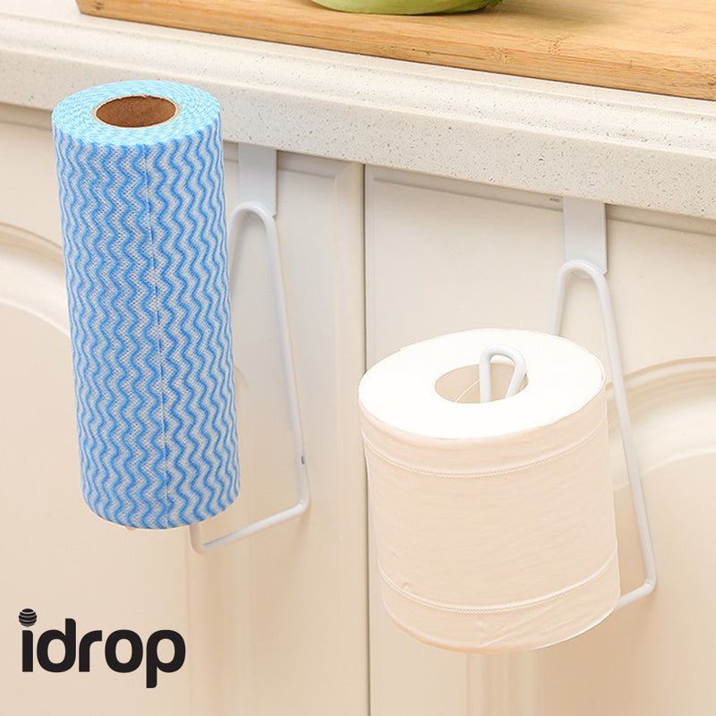 idrop Set of 2 Creative Paper Towel Stainless Steel Rack Kitchen Storage Door Rack  Bathroom Toilet Paper Rack