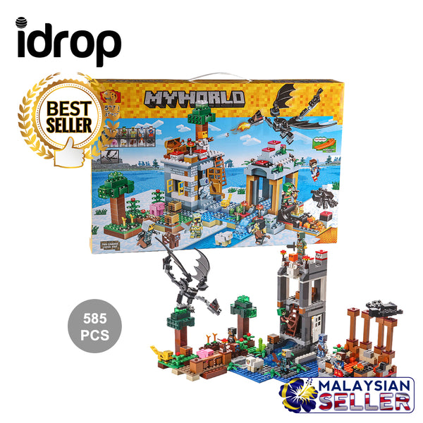 idrop 585 Pcs MyWorld Dragon Warrior Colorful Creative Building Block Toy Set For Kids Children