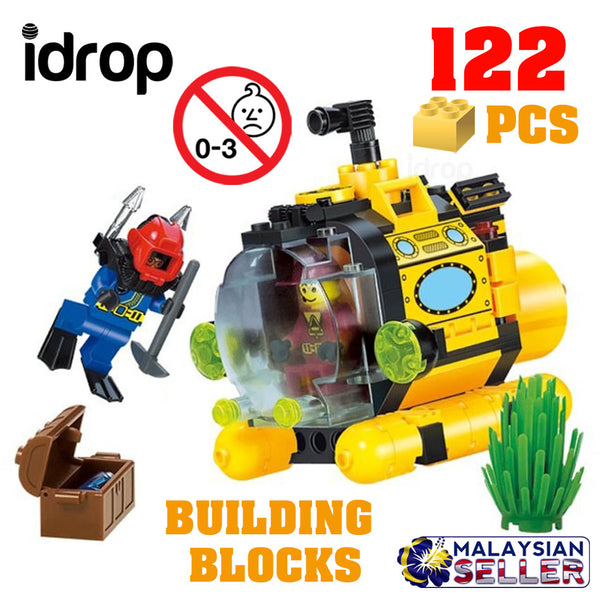 idrop ENLIGHTEN - 122 Pcs Submarine Pirate Treasure Hunt Building Block Brick Compatible with Lego