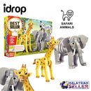 idrop Giraffe/Elephant Wild Safari Animals Foam EVA Building Block Toy Set For Kids And Children