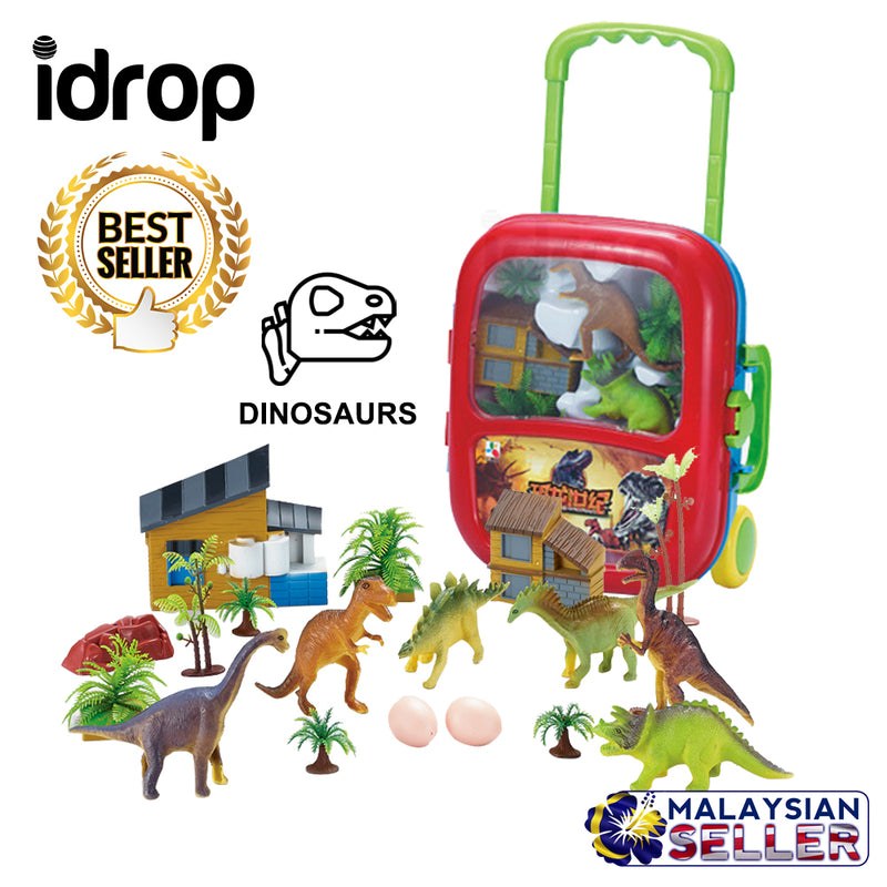 idrop Dinosaur Zoo Dinocare Pretend Play Toy Set With Trolley For Kids Children