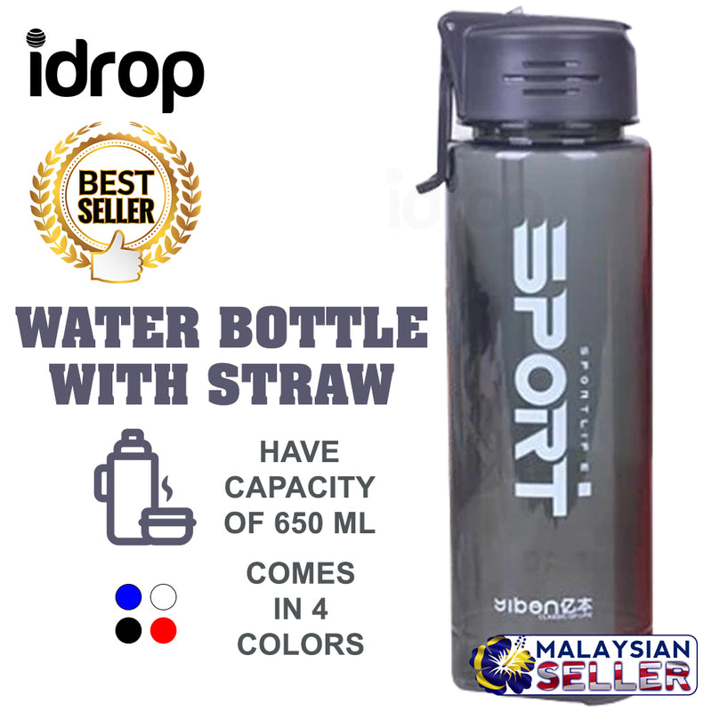 idrop 650 ml Sports Outdoor Water Bottle with Straw
